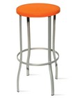 sgabello in metallo con sedile in plastica polipropilene rosso 421