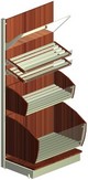 modulo espositivo di scaffalatura per negozio di panetteria con madie grandi e piccole
