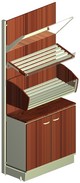 scaffale per negozio panetteria con mobiletto profondo 40 cm e madia piccola