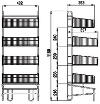 disegni espositori in filo ferro per supermercati