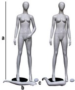 dimensioni manichini donna con teste uovo intercambiabili ATURSULA