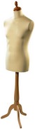 busto sartoriale uomo completo di base in legno con treppiede