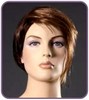 viso donna con capelli per manichino