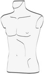 busto uomo trasparente per maglierie