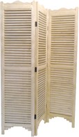 paravento 3 ante griglia legno sbiancato M1161