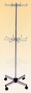 espositore a piantana su ruote con 2 raggiere girevoli GS03062C