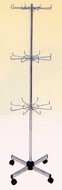 espositore a piantana su ruote con 3 raggiere girevoli GS03063C