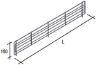 frontalini in filo cromo per  ripiani scaffalature h cm 16