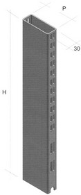 montante per scaffali metallici supermarket cm 3 x 8