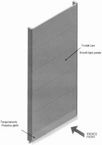 sezione murale di scaffale senza base