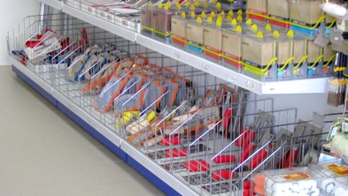 divisori in filo cromato alti per scaffalatura ferramenta