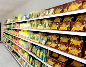 scaffalatura per supermercato