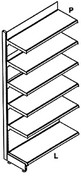 sezione scaffale murale in metallo per minimarket