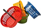 cestini plastica con manico litri 21 e 27