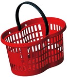 cestino spesa in plastica rossa 27 litri