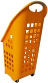 cesto spesa plastica gialla trolley per supermarket