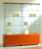 espositore vetrina doppio con mobiletto legno 157 x 40 x 181 AT16-18LM