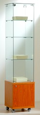 vetrina a colonna con mobiletto anta battente cm 40 x 40 x 180 AT4-18M