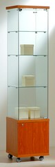 vetrina quadrata con mobiletto e cappello legno AT4-18LM
