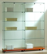 vetrine su ruote con ripiani e ante battenti cm 157 x 40 x 180 AT16-18