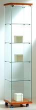 vetrinetta a colonna con top nobilitato e faretti cm 40 x 40 x 181 AT4-18L