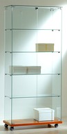 vetrinetta con ripiani cm 80 x 40 x 180 su rotelle AT8-18