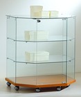 mobile vetrina basso sagomato su ruote 80 x 60-40 x 90 AT8-90T