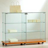 mobile vetrina su ruote con ante battenti 117 x 40 x 90 AT12-90