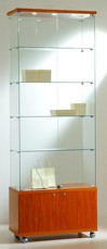vetrinetta alta su ruote con mobiletto e illuminazione 80 x 40 x 220 AT8-22M