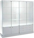 vetrina doppia con mobiletto ante e cassettiera AT160-CM