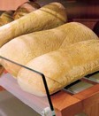piano inclinato con frontalino vetro per esposizione pane e pagnotte