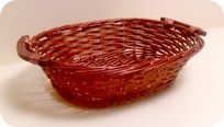 cestini in vimini ovali con manici in legno colore marrone per pacchi natale AT18681T