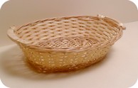 cestini in vimini ovali tinta naturale con manici per confezioni regalo AT18682