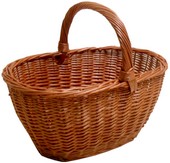 cesta ovale bombata in vimini con manico cm 45 x 40 AT0371B1