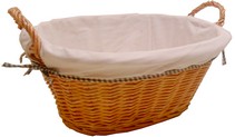 cesto ovale vimini con maniglie e fodera at855