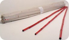 gruppo di canne rosse in bambu alte cm 200 per decoro ristoranti AT3037R