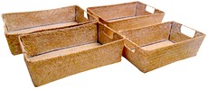 contenitori rettangolari con maniglie paglia stuoia bamboo AT1740B