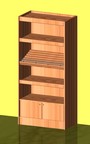 scaffale in legno per negozio panetteria con mobiletto e piano inclinato