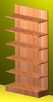 scaffale a piani legno abete prof cm 40 per arredo negozio
