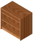 banco vendita in legno abete con vani a giorno