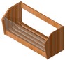cesto pane in legno con frontale vetro e cassetto