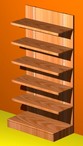 scaffali in legno da cm 120 con piani e bordi