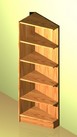 scaffale in legno con piani smussati per enoteca