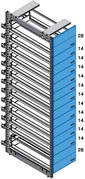 cassettiera farmacia 14 cassetti cm 14 e 28