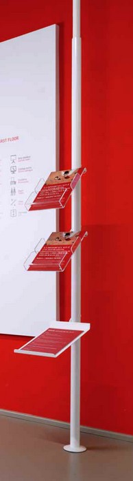 Palo espositore telescopico per depliant pavimento soffitto