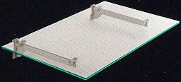 MENSOLE CON RIPIANO IN VETRO SU BARRA O BOTTONE