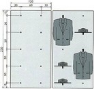 pannello con bottoni per arredo negozio abbigliamento