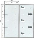 espositori per calzature su pannelli con bottone