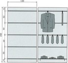 espositore di cravatte e cinture con sistema a bottone