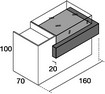 banco vendita cassa con inserto e teca 160x70x100 AT4BCS